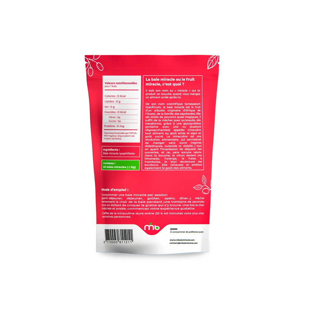 Miraculine fruit et valeurs nutritionnelles Mbaie